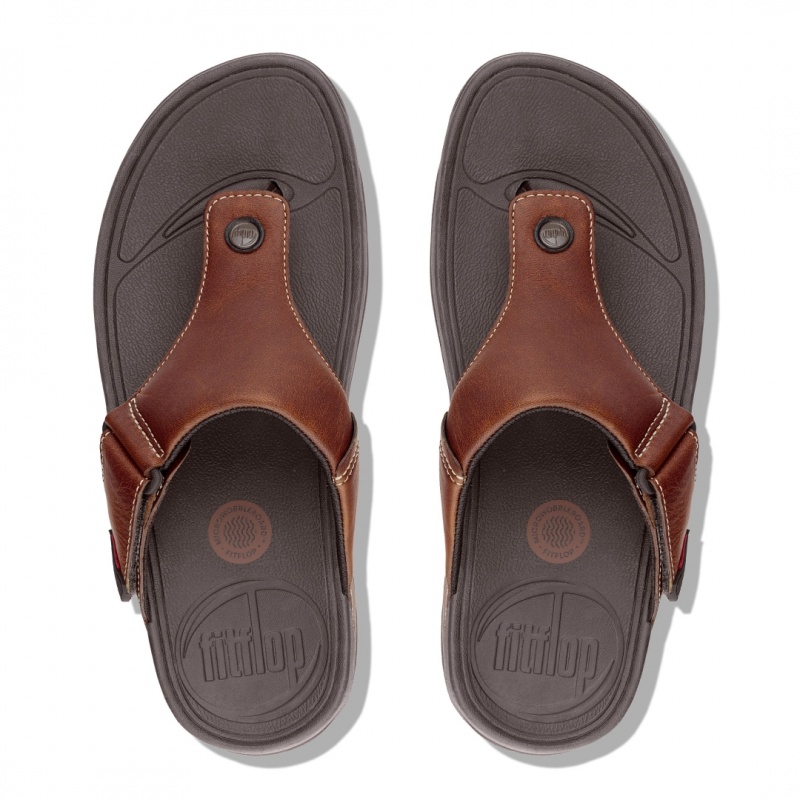 Fitflop Trakk Ii Toe Men's Thongs Brown | IE-ZOUA-37581