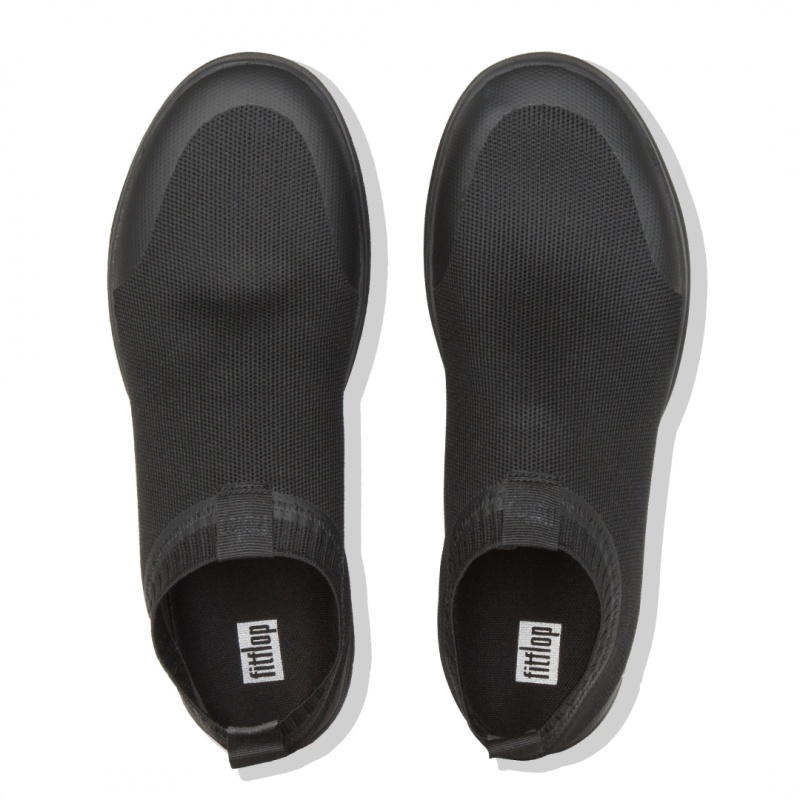 Fitflop Uberknit Nylon Mix Knit Tpu Rubber Men's Sneakers Black | IE-BPJT-98564