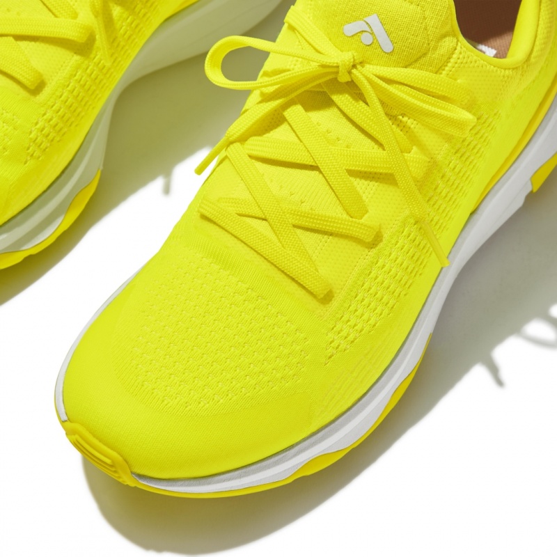 Fitflop Vitamin-Ffx Polyester Knit Lycra Tpu Men's Sneakers Yellow | IE-QEHX-78640