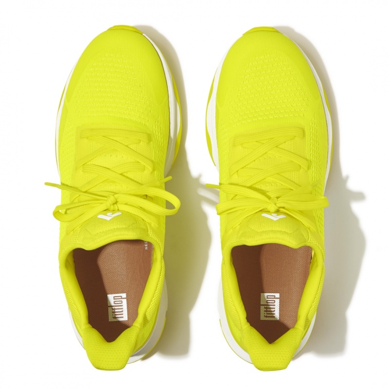 Fitflop Vitamin-Ffx Polyester Knit Lycra Tpu Men's Sneakers Yellow | IE-QEHX-78640