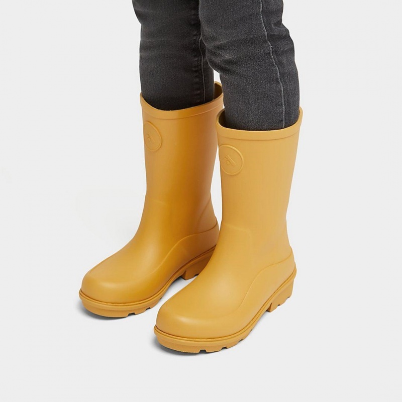 Fitflop Wonderwelly Natural Mix Welly Kids'' Rubber Boots Yellow | IE-XGLJ-38092