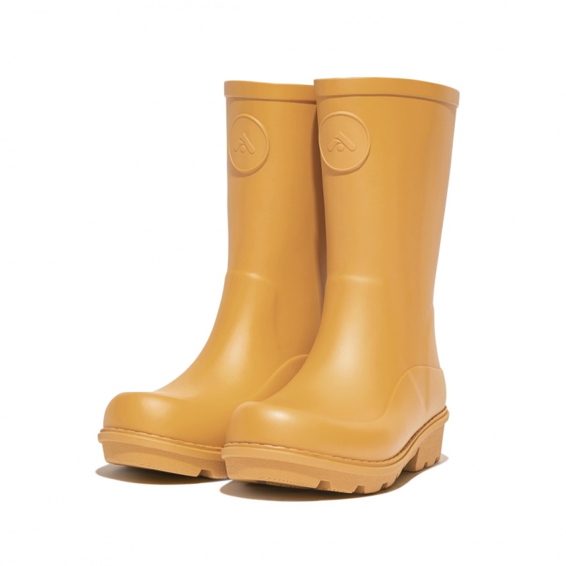 Fitflop Wonderwelly Natural Mix Welly Kids'' Rubber Boots Yellow | IE-XGLJ-38092