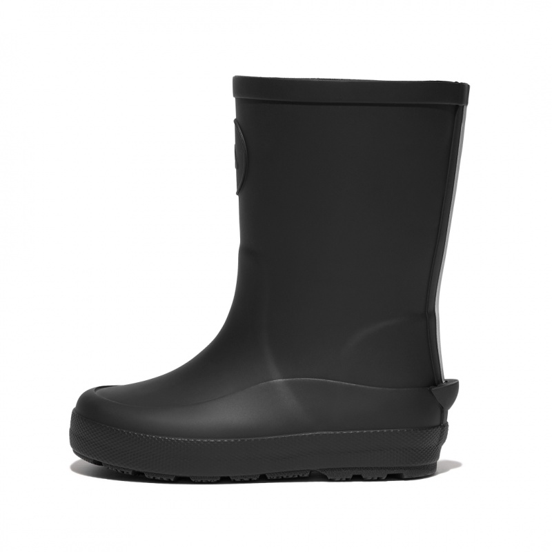 Fitflop Wonderwelly Natural Rubber Mix Kids\'\' Rain Boots Black | IE-DLCS-16930