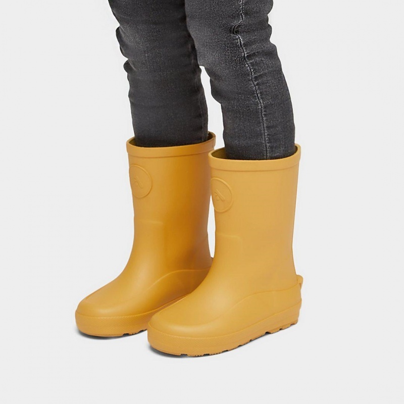 Fitflop Wonderwelly Natural Rubber Mix Kids'' Rain Boots Yellow | IE-CKIL-74583