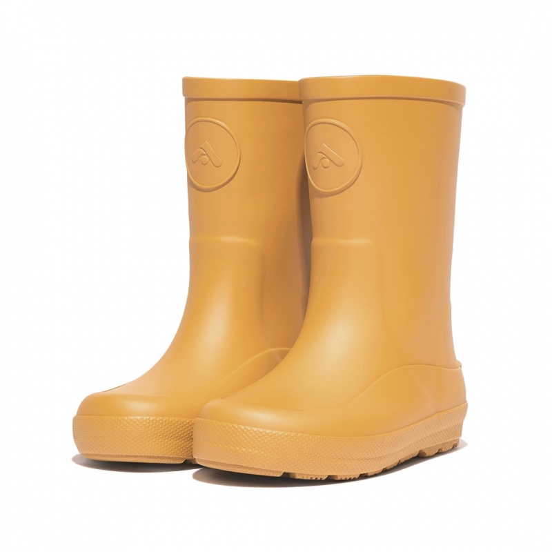 Fitflop Wonderwelly Natural Rubber Mix Kids'' Rain Boots Yellow | IE-CKIL-74583