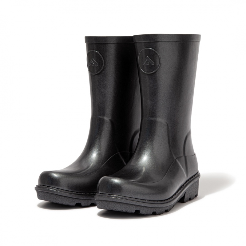 Fitflop Wonderwelly Welly Kids'' Rubber Boots Black | IE-RXMD-92473